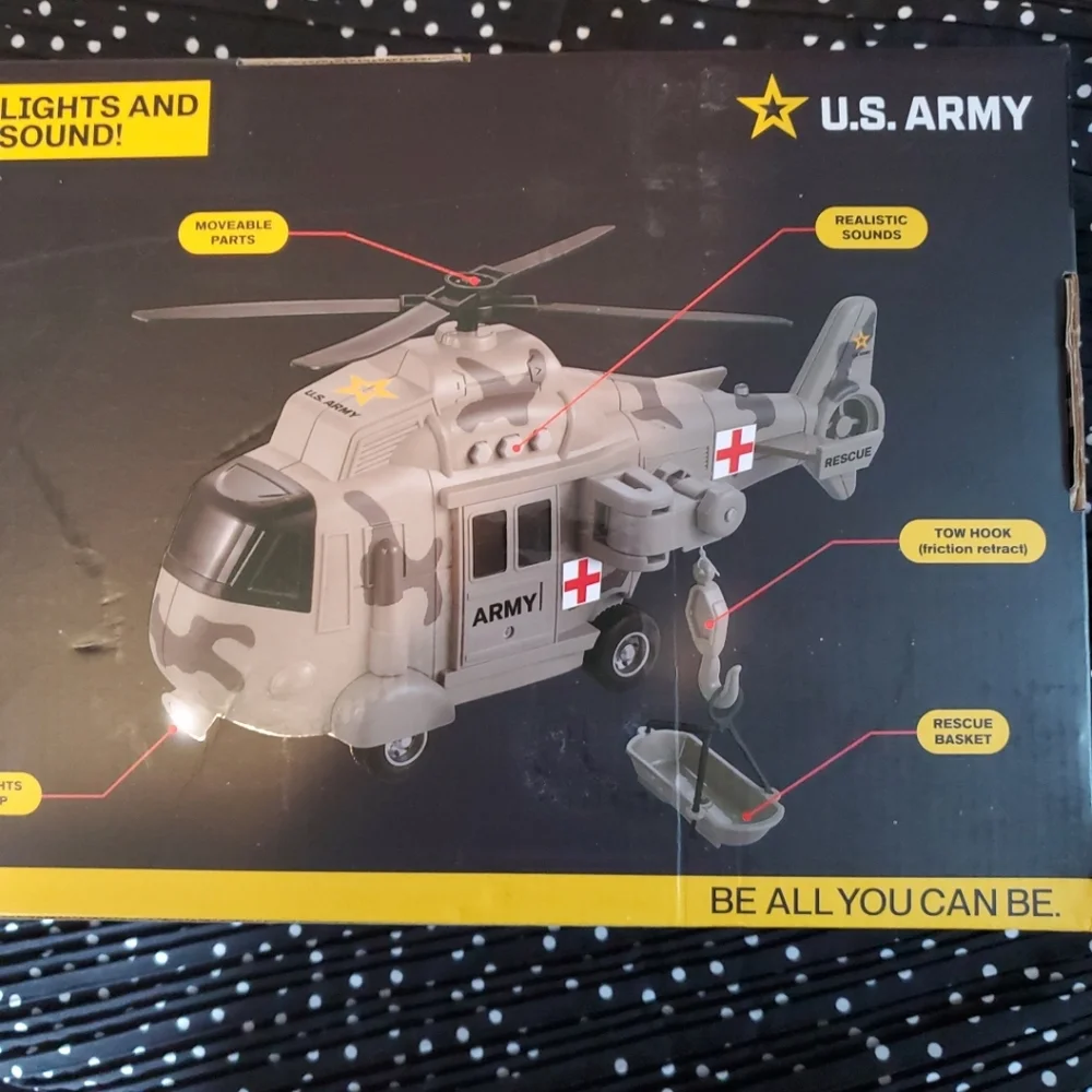 U.S. Army Rescue Helicopter Toy - Gray Lights & Sounds - Picture 6 of 8